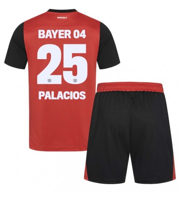 Bayer Leverkusen Exequiel Palacios #25 Primera Equipación Niños 2024-25 Manga Corta (+ Pantalones cortos)